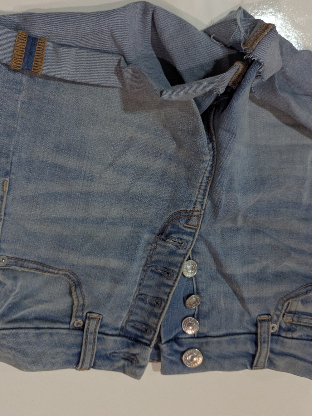 American Eagle Outfitters Light Blue Button-Fly Jean Shorts